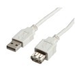 Kabel USB tip A-M<=>USB tip A-Ž  1.8m USB2.0 produžni  - ROLINE - bijeli 25985