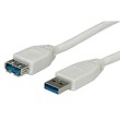 Kabel USB tip A-M<=>USB tip A-Ž  1.8m USB3.0 produžni - ROLINE- bijeli 15730