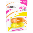 USB 2.0 Flash drive 32GB EMTEC C410 P2 Neon 2 pack 26323