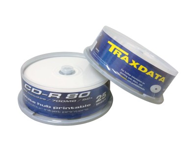 CD-R medij TRAXDATA 700MB 52x speed printable 25/1 spindle  bijeli