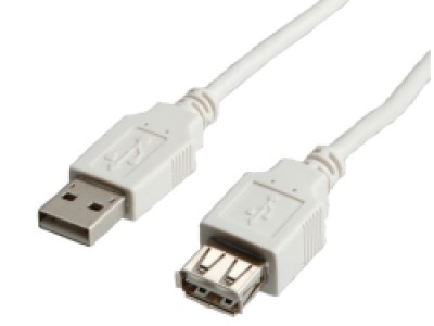 Kabel USB tip A-M<=>USB tip A-Ž  1.8m USB2.0 produžni  - ROLINE - bijeli