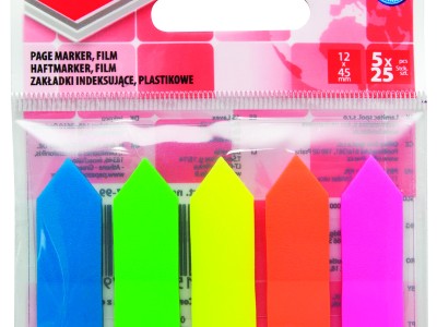 Zastavica 45x12mm 5x25 listova film poluprozirni Office products strelica 5 boja
