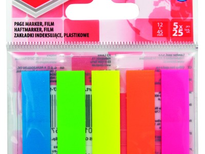Zastavica 45x12mm 5x25 listova film poluprozirni Office products 5 boja