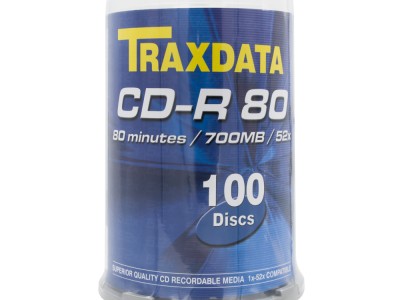 CD-R medij TRAXDATA 700MB 52x speed Spindle 100/1