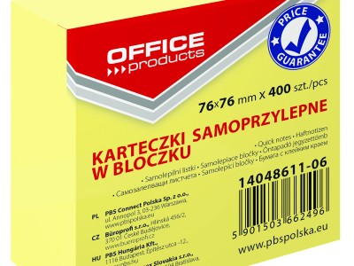 Blok samoljepljivi  76x76mm 400 listova Office products žuti