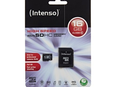 Memorijska kartica Micro Secure Digital  16GB INTENSO Class10 SDHC + Adapter