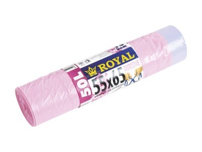Vreća za smeće  50L 55x65cm 15/1 HDPE s vezicom mirišljava roza