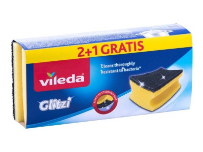 Spužvica za pranje posuđa 9x7x4cm Vileda Glitzi 2+1