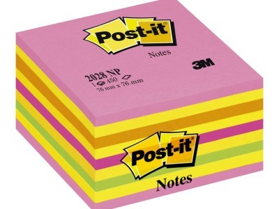 Blok samoljepljivi 76x76mm 450 listova Neon Pink Post-it 3M 2028NP