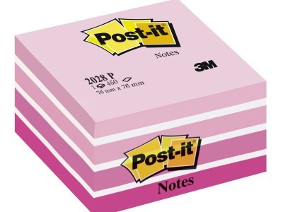 Blok samoljepljivi 76x76mm 450 listova Pastel Pink Post-it 3M 2028P