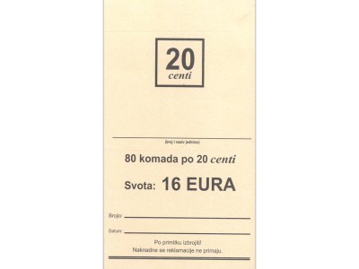 Vrećica za kovani  novac 20 centi 100/1