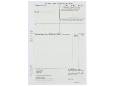 TI.XIII-31 Potvrda o prometu robe EUR-1 NN