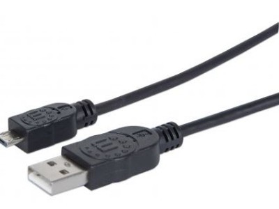 Kabel USB tip A-M<=>USB tip micro B-M  0.5m Black - MANHATTAN