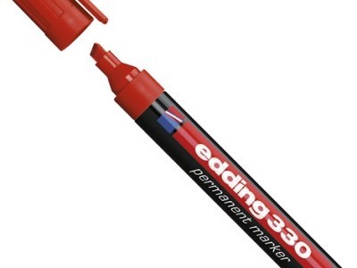 Marker permanentni 1-5mm Edding 330 klinasti vrh crveni