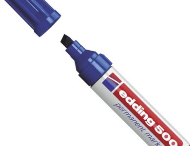 Marker permanentni 2-7mm Edding 500 klinasti vrh plavi