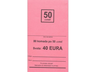 Vrećica za kovani  novac 50 centi 100/1