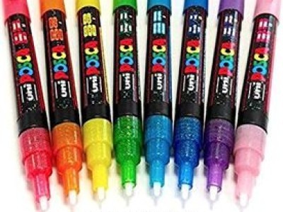 Marker permanentni Uni Posca PC-3ML 0,9-1,3mm glitter zeleni