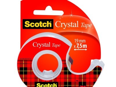 Selotejp uredski 19/7,5 nevidljivi Scotch 3M Crystal na stalku