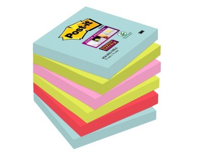 Blok samoljepljivi 76x76mm 6x90 listova Post-it 3M 654 Super Sticky MIAMI