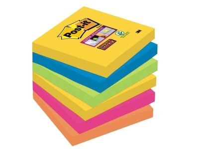 Blok samoljepljivi 76x76mm 6x90 listova Post-it 3M 654 Super Sticky RIO