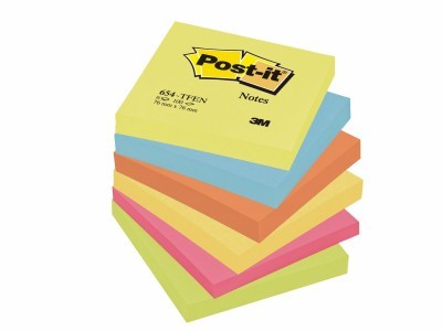 Blok samoljepljivi 76x76mm 6x100 listova Post-it 3M 654 ENERGETIC