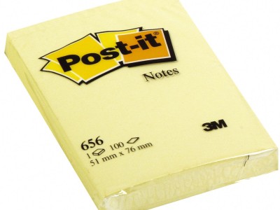 Blok samoljepljivi  51x76mm 100 listova Post-it 3M.656 žuti