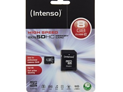 Memorijska kartica Micro Secure Digital   8GB INTENSO Class10 SDHC + Adapter