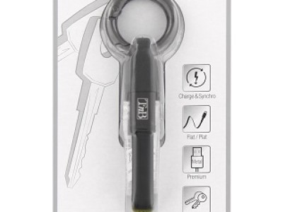 Kabel USB tip A-M<=>USB tip micro B-M  0.2m Black - T'nB - Key Ring