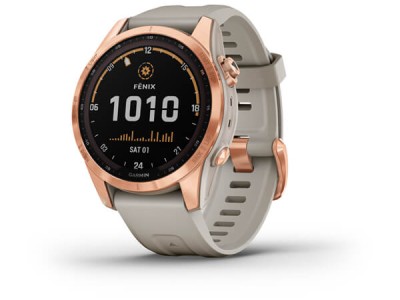 Smart watch GARMIN Fenix 7S SOLAR Ružičastozlatni s remenom boje pijeska - 010-02539-11