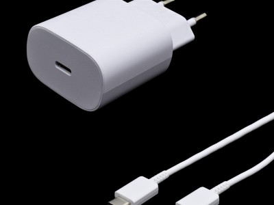 Adapter za napajanje SAMSUNG - kućni punjač + kabel USB Type-C 25W brzi - bijeli