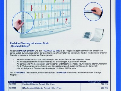 Okvir informacijski A4 Franken Megaframe magnetni plavi