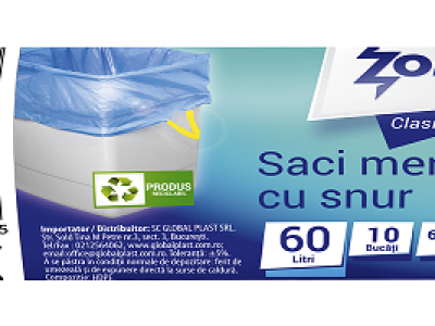 Vreća za smeće  60L 60x70cm 10/1 HDPE zelena s vezicom Zorex Clasic