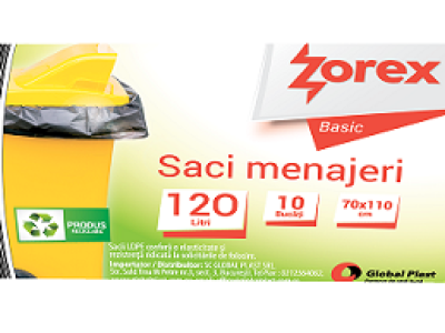 Vreća za smeće 120L 70x110cm 10/1 LDPE Zorex Basic