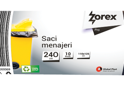 Vreća za smeće 240L 110x125cm 10/1 LDPE Zorex Pro