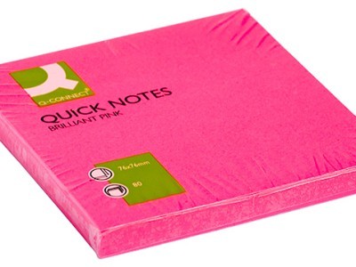 Blok samoljepljivi  76x76mm 75 listova Q-Connect Brilliant pink KF10516