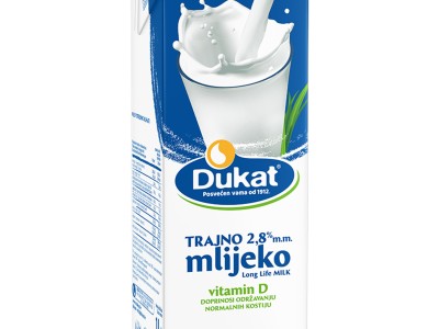 Mlijeko DUKAT brik 2,8%mm 1,0L sa čepom