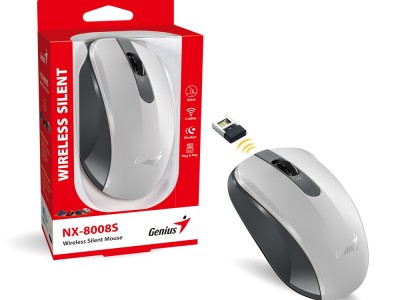 Miš GENIUS NX-8008S Wireless Silent - bijela/siva