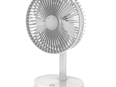 Ventilator PLATINET stolni s punjivom baterijom i LED svjetlom bijeli USB