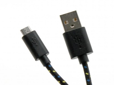 Kabel USB tip A-M<=>USB tip micro B-M  1.0m Black - SBOX pleteni