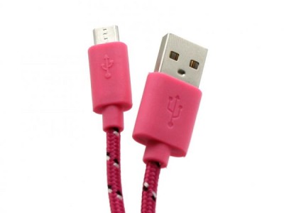 Kabel USB tip A-M<=>USB tip micro B-M  1.0m Pink - SBOX pleteni