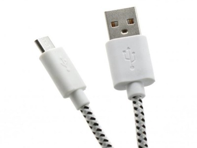 Kabel USB tip A-M<=>USB tip micro B-M  1.0m White - SBOX pleteni