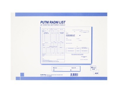 TI.VI-26/ncr Putni radni list za teretno motorno vozilo, 2x50 listova