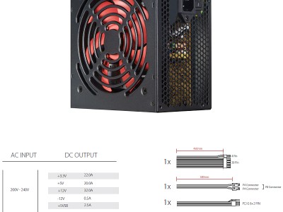 Napajanje ATX  500W XILENCE RedWing R7 1xPCIe 4xSATA 20+4pin 120mm ventilator