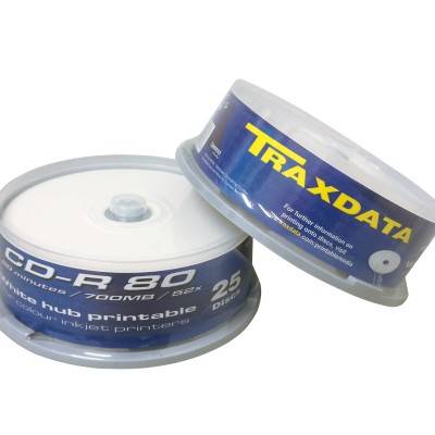 CD-R medij TRAXDATA 700MB 52x speed printable 25/1 spindle  bijeli