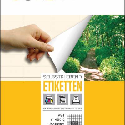 Etiketa  laser/inkjet/copy  25,4x10,0 Sorex 100/1 odljepljiva