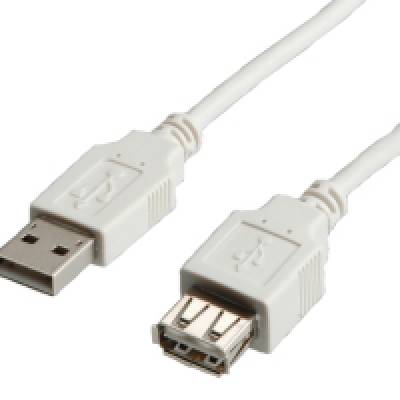 Kabel USB tip A-M<=>USB tip A-Ž  1.8m USB2.0 produžni  - ROLINE - bijeli