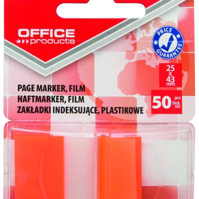 Zastavica  25x43mm 50 listova film poluprozirni Office products narančasta