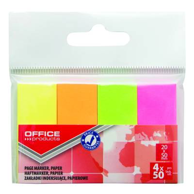 Zastavica 50x20mm 4x50 listova papirnata Office products 4 intezivne boje
