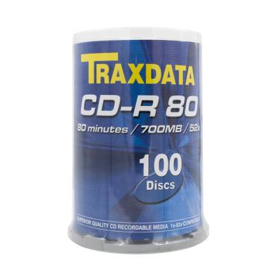 CD-R medij TRAXDATA 700MB 52x speed Spindle 100/1