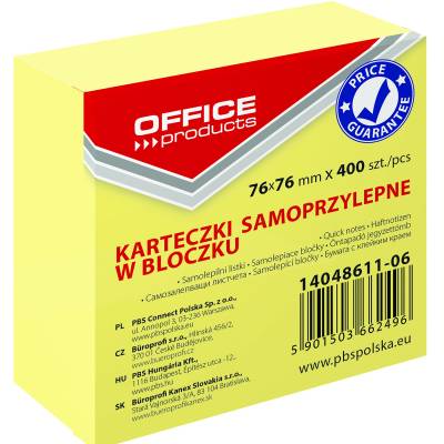 Blok samoljepljivi  76x76mm 400 listova Office products žuti